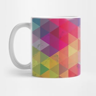 Geometric Fractal Triangles Rainbow Mug